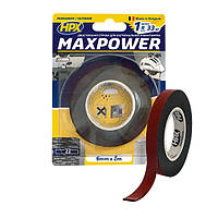 Двухсторонняя лента HPX MAXPOWER OUTDOOR, 9мм х 2м, черная