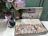 Набір щільних рушників для обличчя та лазні 2 шт в коробці на подарунок бавовняні махрові натуральні Туреччина Luisa, фото 3