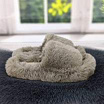 Тапочки жіночі хутряні коричневі на платформі 4391, фото 2