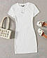 Біле плаття футболка з трикотажу рубчик облягаюче з коротким рукавом (р. 42-48) 31PL5541, фото 2