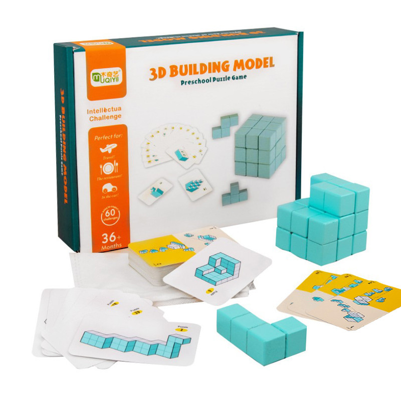 Дерев'яна розвивальна гра для дітей Lesko DL-0236 3D Building Model
