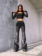 Женские брюки клеш с имитацией гетров на ремешках (р. S, M) 66SH1062Е