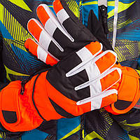 Перчатки горнолыжные теплые Zelart C-917 р-р M-L Оранжевый-черный (AN0131)