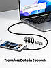 Кабель зарядный UGREEN 60W PD USB C to USB C Data Transmission Cable 0.5 м Black (US563), фото 6
