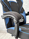 Крісло геймерське з тканини Deus X-STREAM чорно-синє ігрове з підставкою для ніг, фото 6