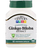 Гинкго Билоба 21st Century Ginkgo Biloba Extract Standardized 60 Veg Caps CEN-21249