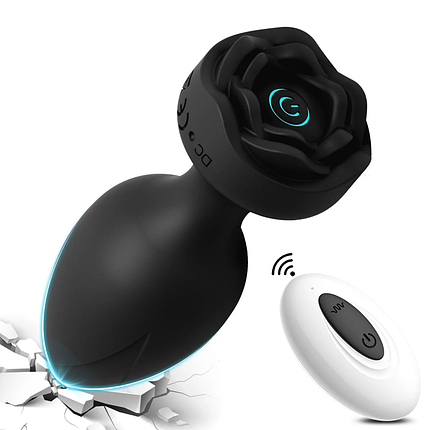 Анальна пробка Rose 3 Vibrating Plug з вібрацією на дистанційному пульті 4 см анальний вібратор (10 швидкостей), фото 1