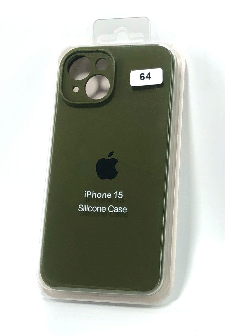 Чохол для телефону iPhone 15 Silicone Case original FULL Camera №64 olive green (4you)