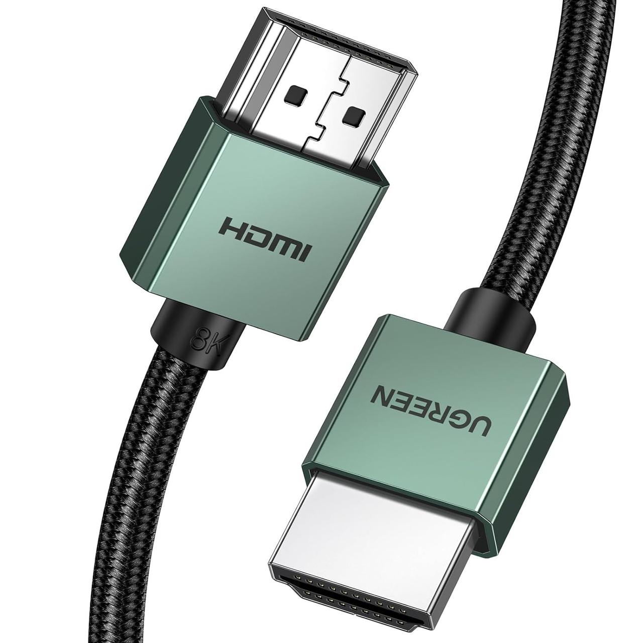 Кабель HDMI UGREEN 8K HDMI 2.1 48 Гбіт/с 8K@60Hz 4K@120Hz алюмінієвий корпус 3 м Black/Green (HD155)