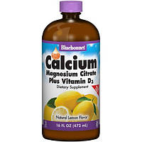 Микроэлемент Кальций Bluebonnet Nutrition Calcium Magnesium Citrate + Vitamin D3, 16 oz 472 ml Natural Lemon