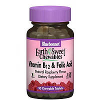 Фолиевая кислота Bluebonnet Nutrition Earth Sweet Chewables Vitamin B12 & Folic Acid 90 Chewable Tabs