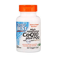 Коэнзим Doctor's Best High Absorption CoQ10 100 mg plus PQQ 20 mg with PureQQ and BioPERINE 60 Veg Caps