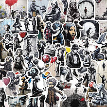 Набір наклейок Banksy 50 шт., стикери самоклейні