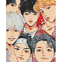 Картина по номерам 40х50 см. BTS. Anime art АС10277