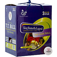 Набор мячей для настольного тенниса 100 штук в цветной картонной коробке BUT MT-8396 3star (d-40мм) Белый