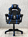 Крісло геймерське Pro Gaming Deus ігрове чорно-синє комп'ютерне, фото 3