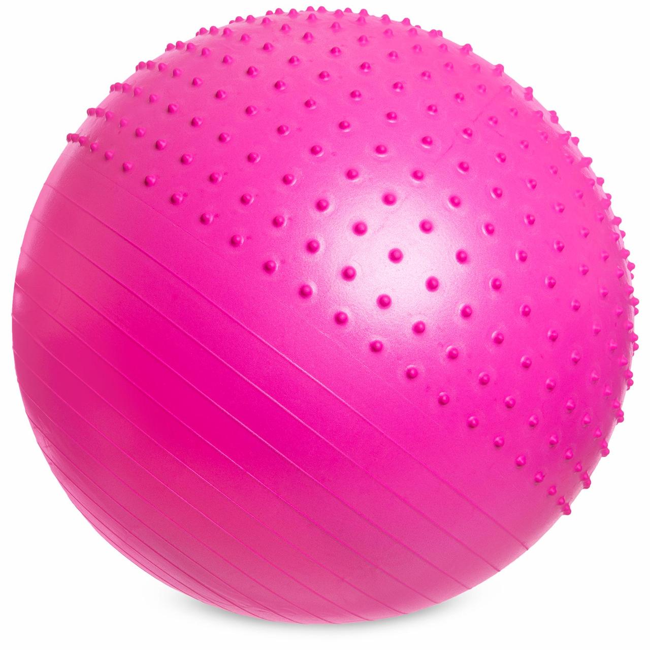 М'яч для фітнесу фітбол напівмасажний Zelart 2 в 1 85 см FI-4437-85 PVC, 1400 г ABS Фіолетовий (SK001481)
