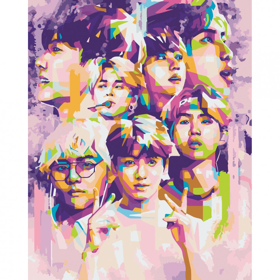 Картина за номерами 40х50 см. BTS. Bangtan boys АС10273