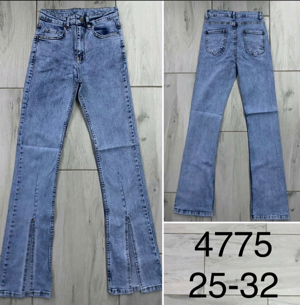 Женские модные джинцы с разрезом - фото 1 - id-p2105135326