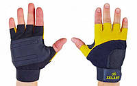 Перчатки для тяжелой атлетики кожаные Zelart Gel Tech BC-3611 Yellow (M) (FL000142)