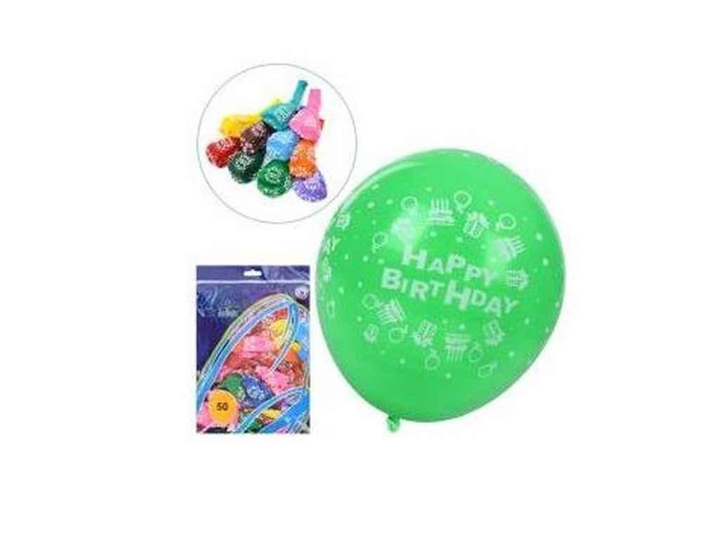 Кульки 12 (30 см) Happy Birthday (50шт/уп) MK 5280 ТМ КИТАЙ FG