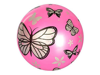 Мяч дитячий 9 дюймів Метелики вага 60-65г рожевий MS 1897 ТМ METR FG