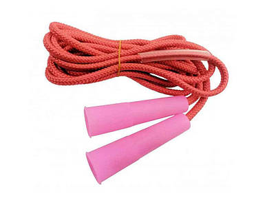 Скакалка мотузка 234см ручки пластик 8см червона MS 0420 ТМ КИТАЙ