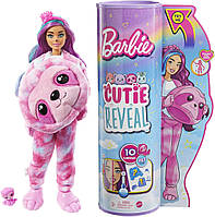Барби в костюме ленивца Barbie Doll, Cutie Reveal Sloth Plush Costume HJL59