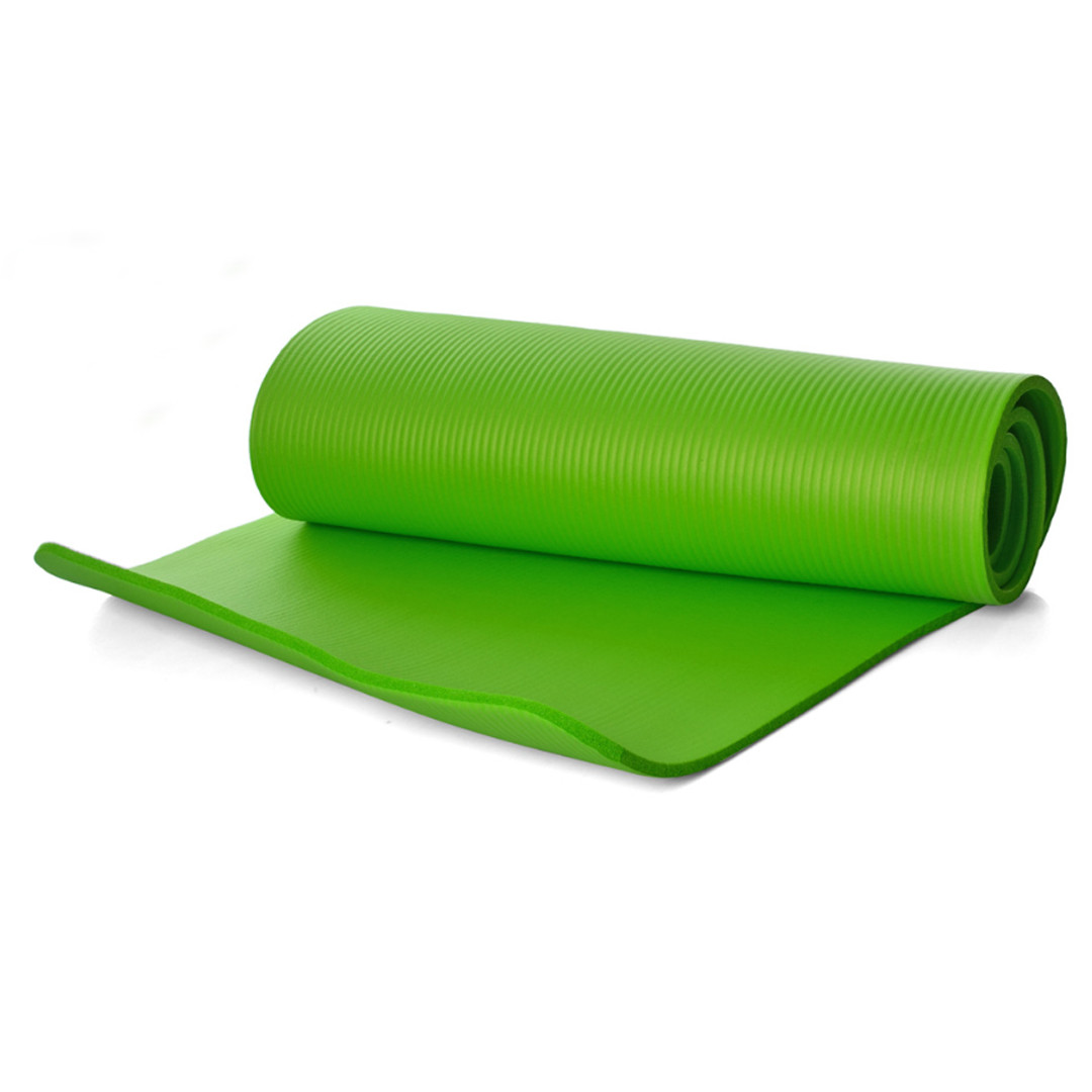 Двошаровий килимок для занять фітнесом та йогою MS 2608-27-GR Йогамат 183x61 см завтовшки 10 мм Зелений