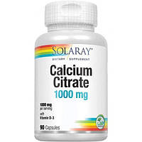 Микроэлемент Кальций Solaray Calcium Citrate with Vitamin D-3 1000 mg 90 Caps SOR-04583