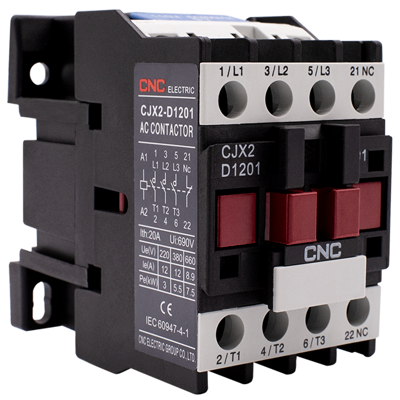 Пускач електромагнітний CJX2-1201, 12A, АС3, котушка 110В, 1NС, 5,5кВт, CNC