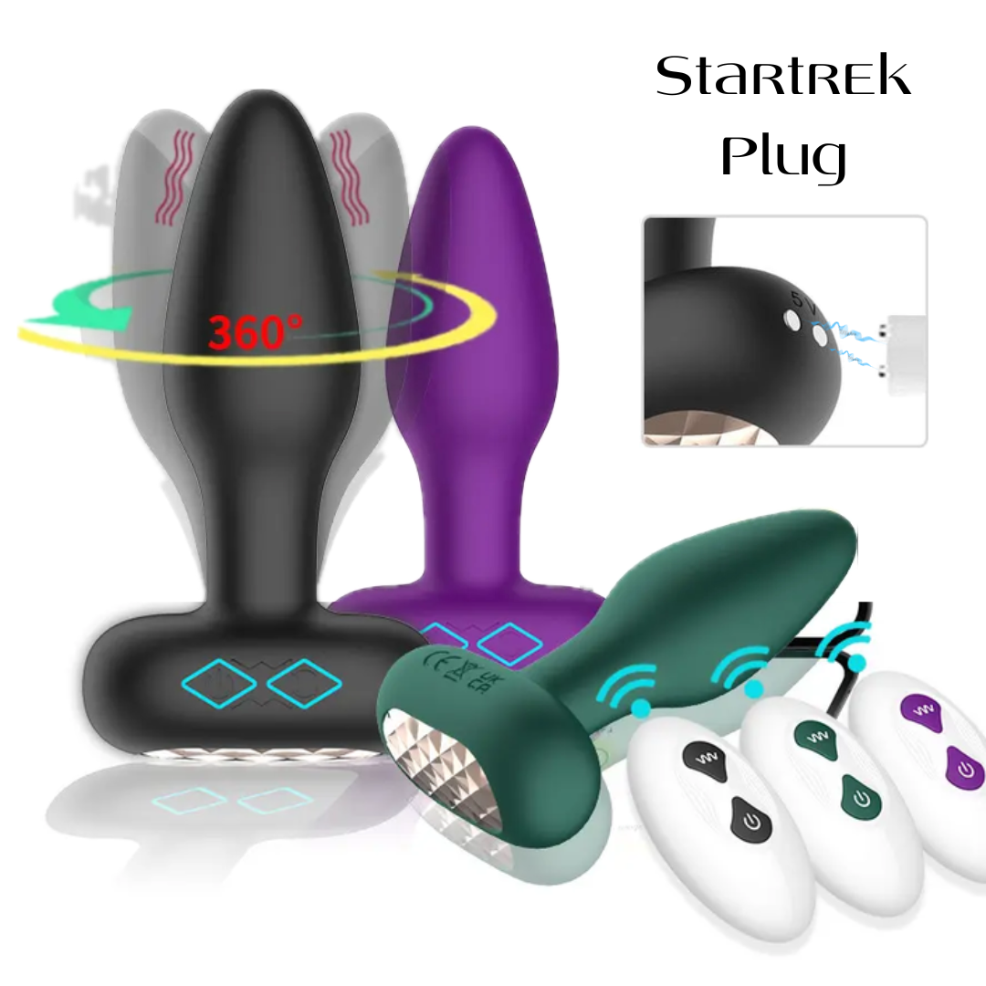 Анальна пробка Vibrotating Plug з вібрацією та обертанням з дистанційним керуванням 3,3 см анальний вібратор (10 швидкостей)