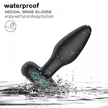 Анальна пробка Vibrotating Plug з вібрацією та обертанням з дистанційним керуванням 3,3 см анальний вібратор (10 швидкостей), фото 5