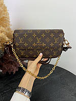 Женская сумочка Louis Vuitton,коричневая, кожаная сумка через плечо луи витон