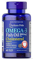 Омега 3 Puritan's Pride Omega-3 Fish Oil 1000 mg Plus Cholesterol Support 60 Softgels