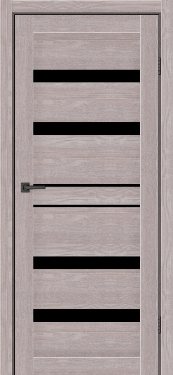 Дверне полотно MS Doors GEORGIA 80 см Дуб сіре чорне скло