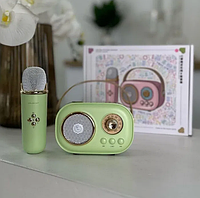 Беспроводная Bluetooth колонка, Детское караоке с портативной колонкой и микрофоном, Мощная колонка 5Вт