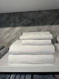 Білі махрові рушники для готелів 6 шт/упаковка розмір 50/90 см висока щільність 500 гр/м2 Туреччина, фото 2
