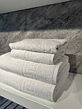 Білі махрові рушники для готелів 6 шт/упаковка розмір 50/90 см висока щільність 500 гр/м2 Туреччина, фото 3