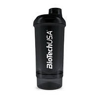 Шейкер BioTechUSA Wave+ Compact shaker 500ml +150ml container Panther Black