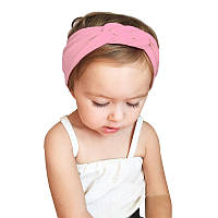 Повязка детская для волос Lesko Pure Color 002 Розовый (6601-23649)