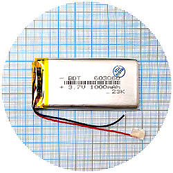 Батарея (акумулятор) універсальний 603060 62 х 30 х 6 мм мм 1000 mAh 3.7V
