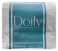 Салфетки в рулоне Doily® 30х40 см (100 шт/рул) из спанлейса 40 г/м2 Текстура: гладкая
