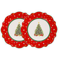 Набор тарелок фарфоровых подставных 2 шт 28 см Christmas Delight Lefard 985-155