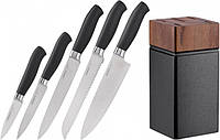 Набор ножей 6 предметов Ardesto Black Mars с деревянной подставкой AR2020SW