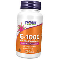 Витамин E NOW Foods Vitamin E-1000 with Mixed Tocopherols 50 Caps