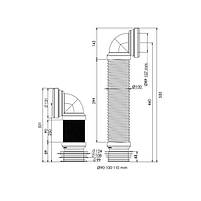 Гофроване з'єднання для унітазу Ø100х460 мм, кут 90 Sanpreis, фото 5