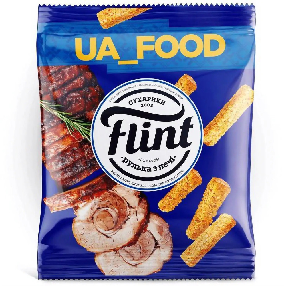 Сухарики Flint пшенично-житні зі смаком Рулька 100 г