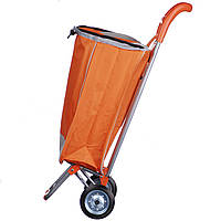 Тачка сумка с колесиками STENSON тележка до 25 кг 34 х 27 х 94 см (2079) Железные колеса Оранжевый