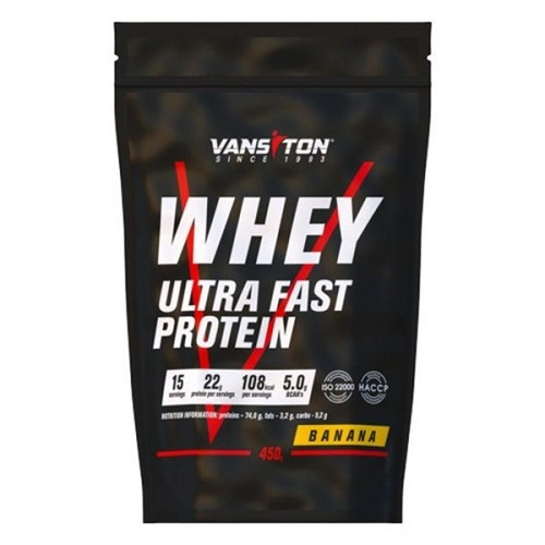 Протеин Vansiton Whey Ultra Fast Protein 450 g /15 servings/ Banana